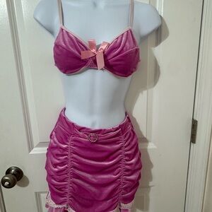 Pink Velvet Two-Piece Set